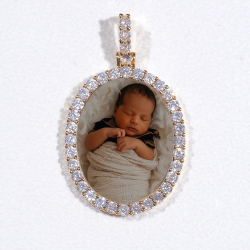 3D Oval Custom Picture Pendant