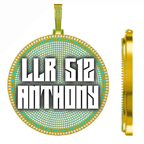 CUSTOM LETTER NECKLACE 3D BIG DISC