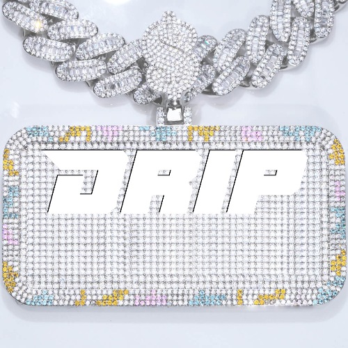 CUSTOM LETTER NECKLACE 3D COLORFUL SQUARE