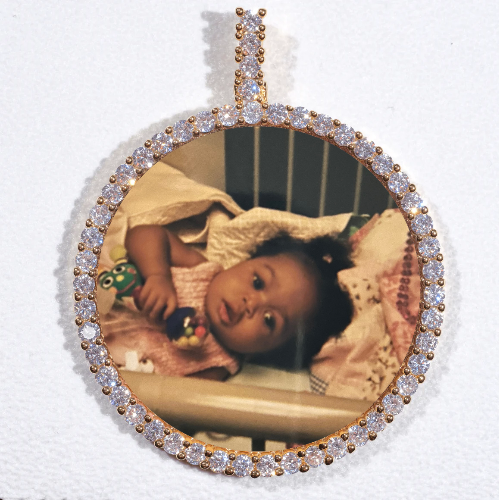 LARGE 3D CIRCLE CUSTOM PICTURE PENDANT
