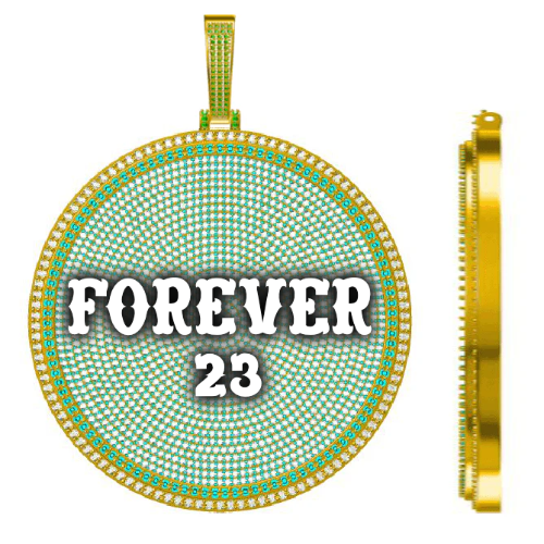 CUSTOM LETTER NECKLACE 3D BIG DISC