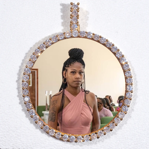 LARGE 3D CIRCLE CUSTOM PICTURE PENDANT