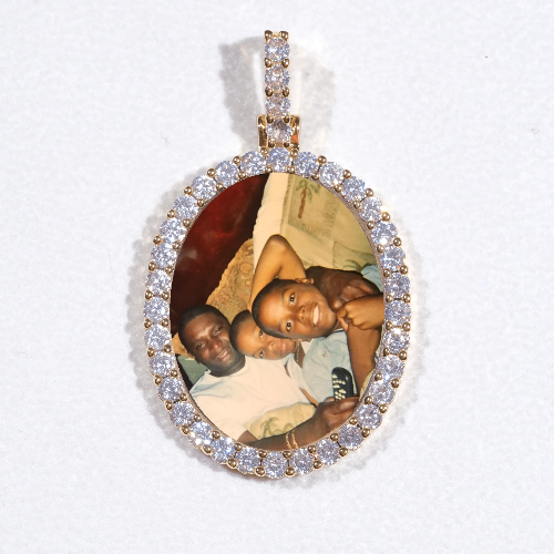 3D Oval Custom Picture Pendant