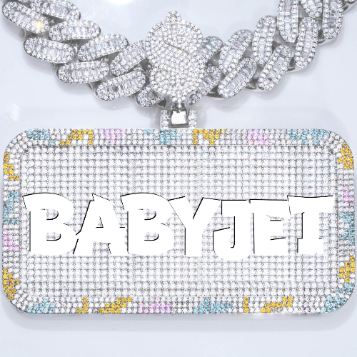 CUSTOM LETTER NECKLACE 3D COLORFUL SQUARE