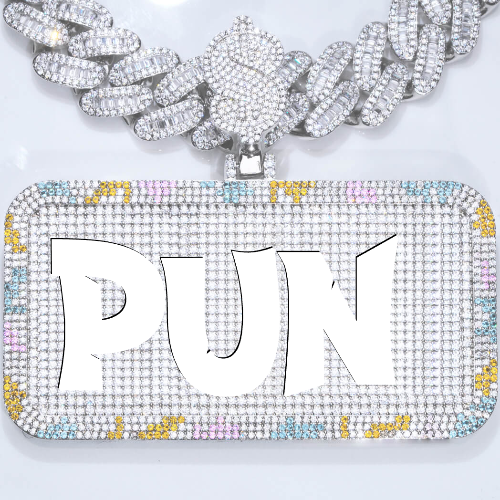 CUSTOM LETTER NECKLACE 3D COLORFUL SQUARE