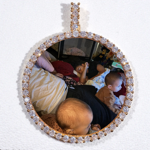 LARGE 3D CIRCLE CUSTOM PICTURE PENDANT