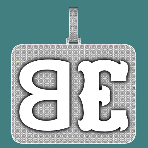 CUSTOM LETTER NECKLACE 3D BIG SQUARE