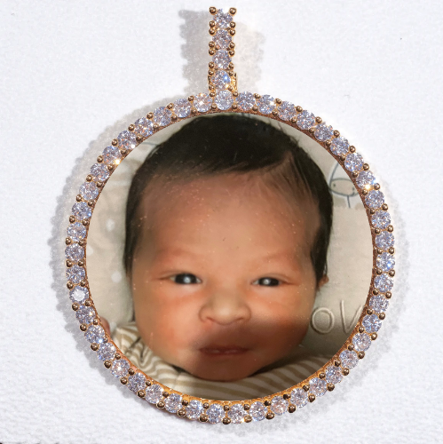 LARGE 3D CIRCLE CUSTOM PICTURE PENDANT