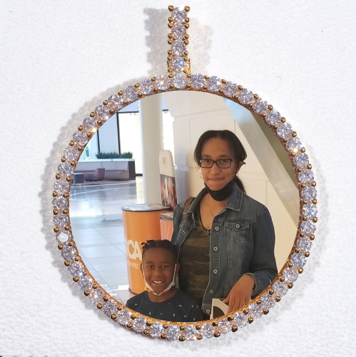 LARGE 3D CIRCLE CUSTOM PICTURE PENDANT