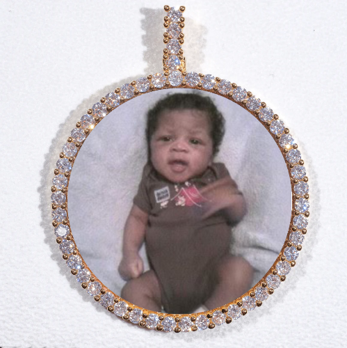 LARGE 3D CIRCLE CUSTOM PICTURE PENDANT