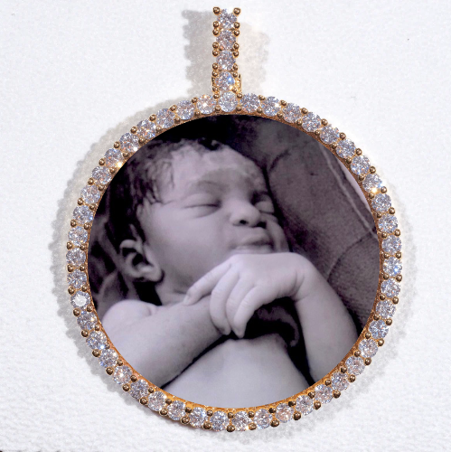 LARGE 3D CIRCLE CUSTOM PICTURE PENDANT