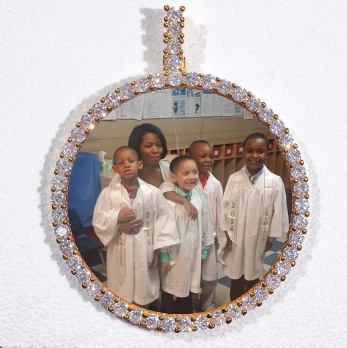 LARGE 3D CIRCLE CUSTOM PICTURE PENDANT