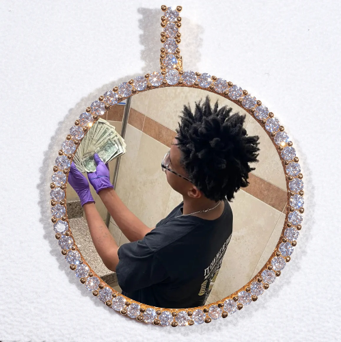 LARGE 3D CIRCLE CUSTOM PICTURE PENDANT