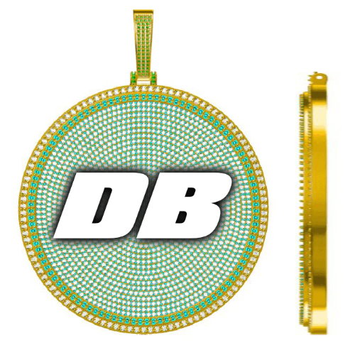 CUSTOM LETTER NECKLACE 3D BIG DISC