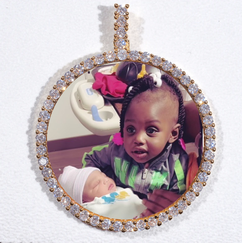 LARGE 3D CIRCLE CUSTOM PICTURE PENDANT