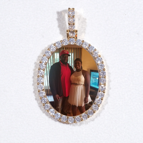 3D Oval Custom Picture Pendant