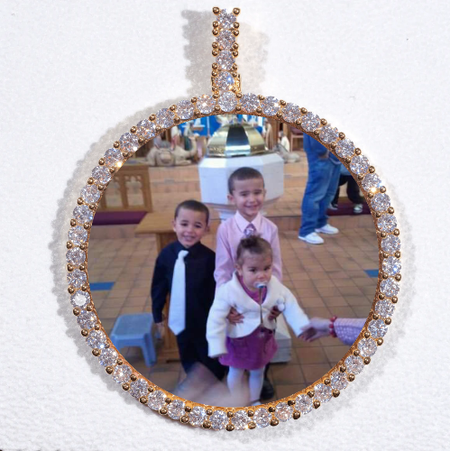 LARGE 3D CIRCLE CUSTOM PICTURE PENDANT