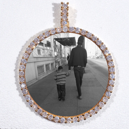 LARGE 3D CIRCLE CUSTOM PICTURE PENDANT