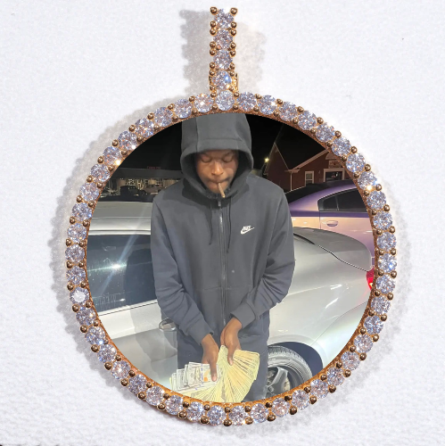 LARGE 3D CIRCLE CUSTOM PICTURE PENDANT