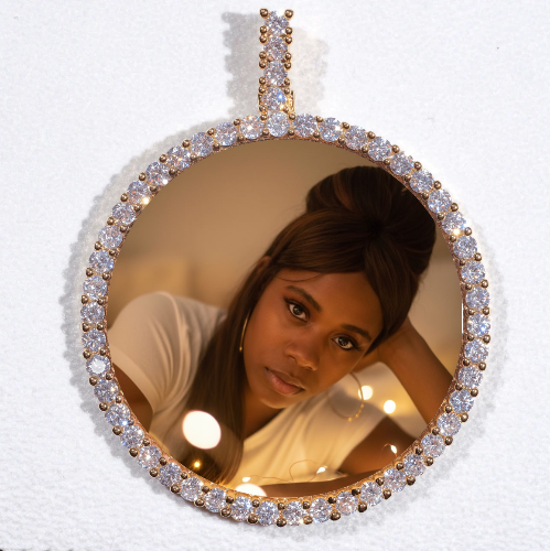 LARGE 3D CIRCLE CUSTOM PICTURE PENDANT