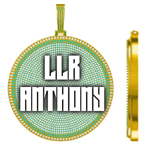 CUSTOM LETTER NECKLACE 3D BIG DISC