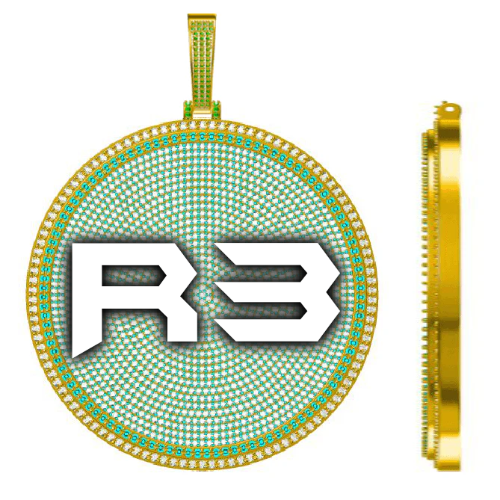 CUSTOM LETTER NECKLACE 3D BIG DISC