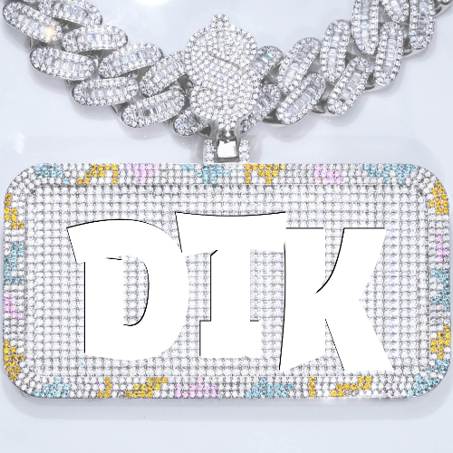 CUSTOM LETTER NECKLACE 3D COLORFUL SQUARE