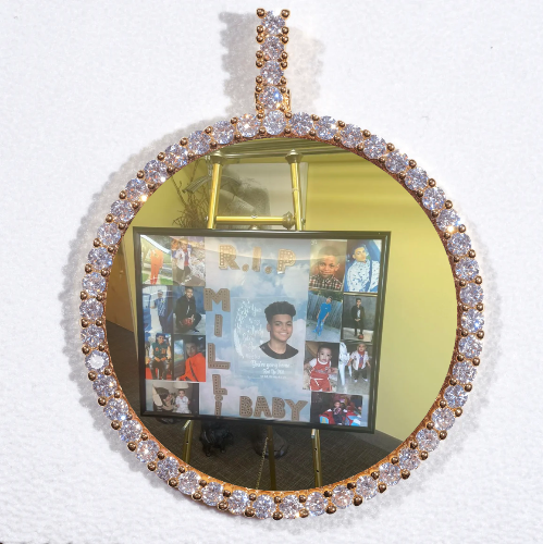 LARGE 3D CIRCLE CUSTOM PICTURE PENDANT