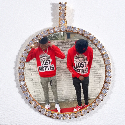 LARGE 3D CIRCLE CUSTOM PICTURE PENDANT