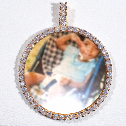 LARGE 3D CIRCLE CUSTOM PICTURE PENDANT