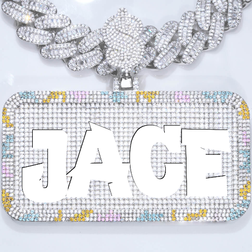 CUSTOM LETTER NECKLACE 3D COLORFUL SQUARE