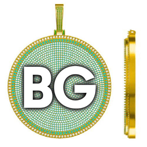 CUSTOM LETTER NECKLACE 3D BIG DISC