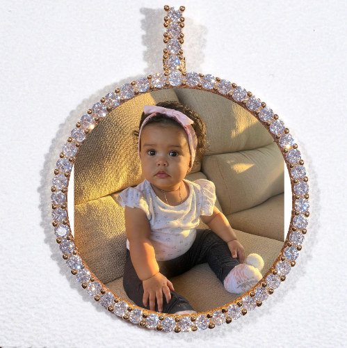 LARGE 3D CIRCLE CUSTOM PICTURE PENDANT