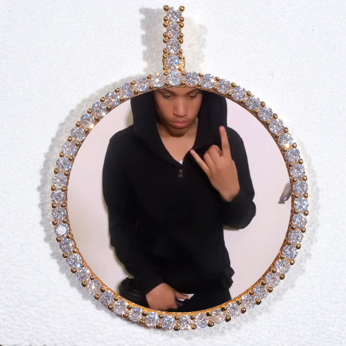 LARGE 3D CIRCLE CUSTOM PICTURE PENDANT