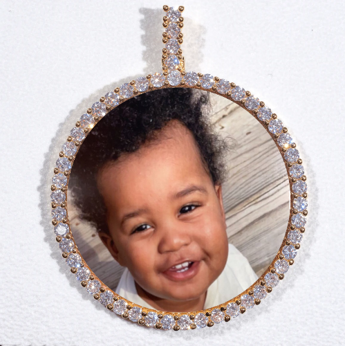 LARGE 3D CIRCLE CUSTOM PICTURE PENDANT