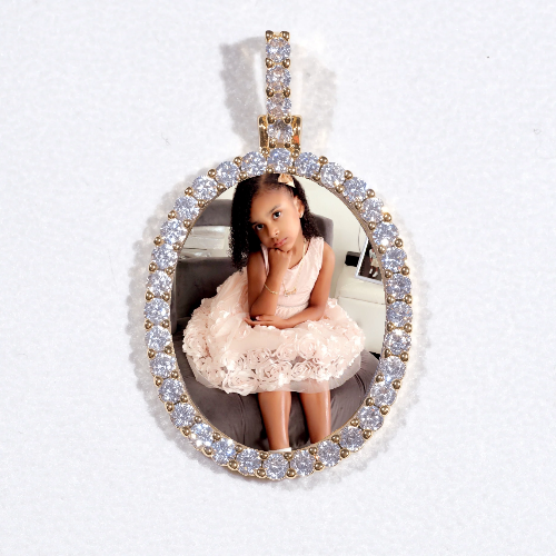 3D Oval Custom Picture Pendant