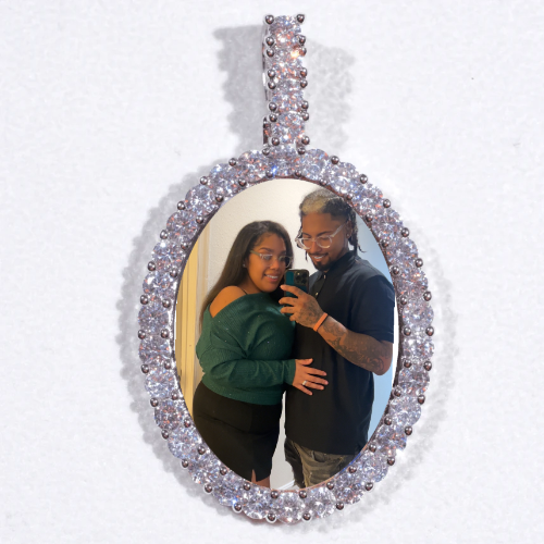 Large 3D Oval Custom Picture Pendant