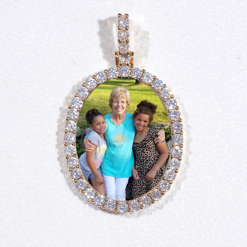 3D Oval Custom Picture Pendant