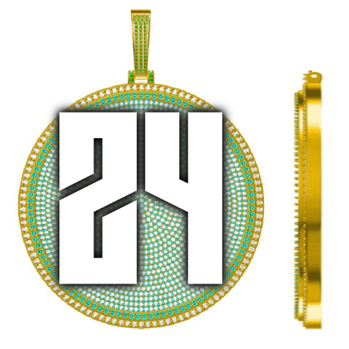 CUSTOM LETTER NECKLACE 3D BIG DISC