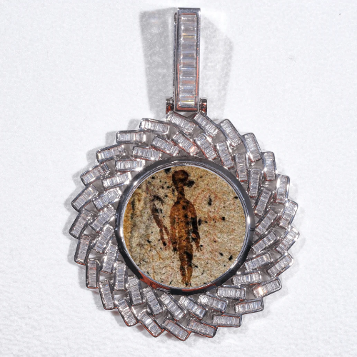 Large 3D Baguette Custom Picture Pendant
