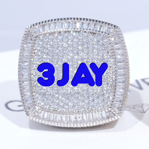 CUSTOM LETTER 3D ICED RING
