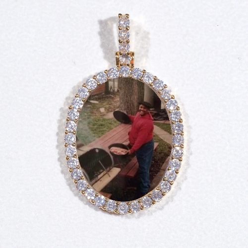 3D Oval Custom Picture Pendant