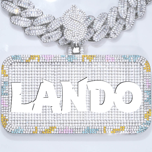 CUSTOM LETTER NECKLACE 3D COLORFUL SQUARE