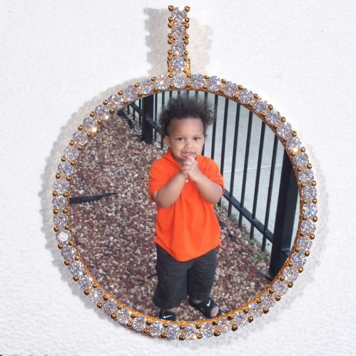 LARGE 3D CIRCLE CUSTOM PICTURE PENDANT