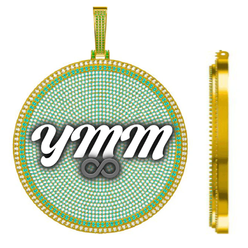 CUSTOM LETTER NECKLACE 3D BIG DISC