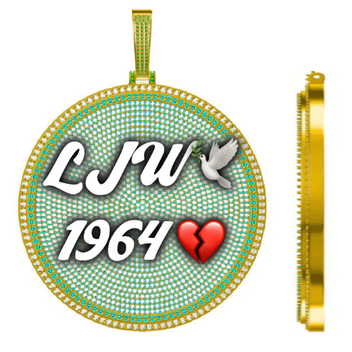 CUSTOM LETTER NECKLACE 3D BIG DISC