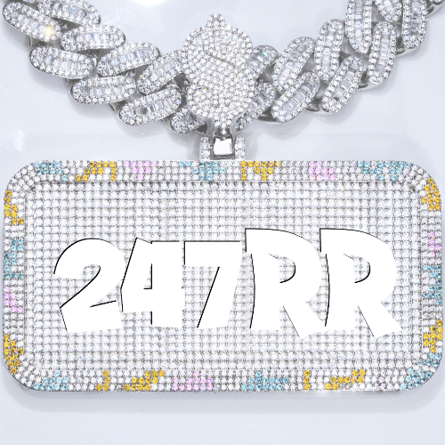 CUSTOM LETTER NECKLACE 3D COLORFUL SQUARE