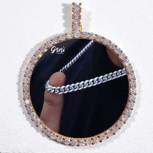 LARGE 3D CIRCLE CUSTOM PICTURE PENDANT
