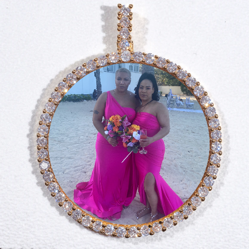 LARGE 3D CIRCLE CUSTOM PICTURE PENDANT