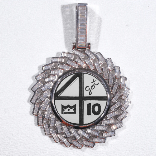 Large 3D Baguette Custom Picture Pendant